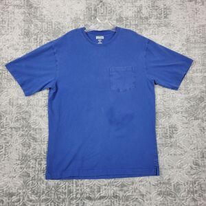 Duluth Trading Co Shirt Men Medium Blue Relaxed Fit Longtail T  Cotton Pocket